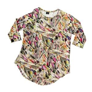 Bitte Kai Rand Oversized Colorful Tunic Womens LG Boho Artsy Lagenlook Abstract